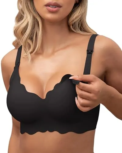 As Fairy Nursing Bras for Breastfeeding Seamless Night Nursing Bra Maternity Bra Large Bust (Dark Brown 4X-Large)