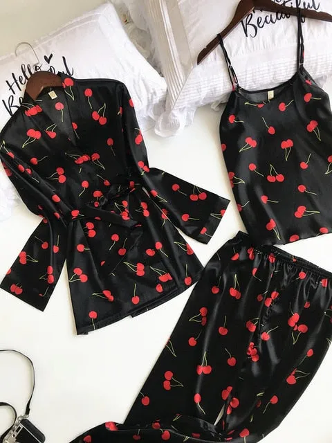 Ashoreshop Indoor Clothing New 3 PCS Women Pajamas Sets