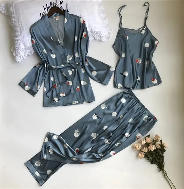Ashoreshop Indoor Clothing New 3 PCS Women Pajamas Sets