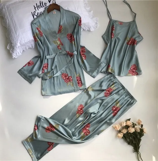 Ashoreshop Indoor Clothing New 3 PCS Women Pajamas Sets