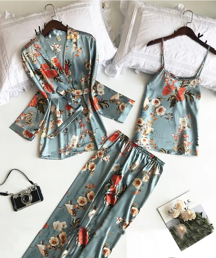 Ashoreshop Indoor Clothing New 3 PCS Women Pajamas Sets