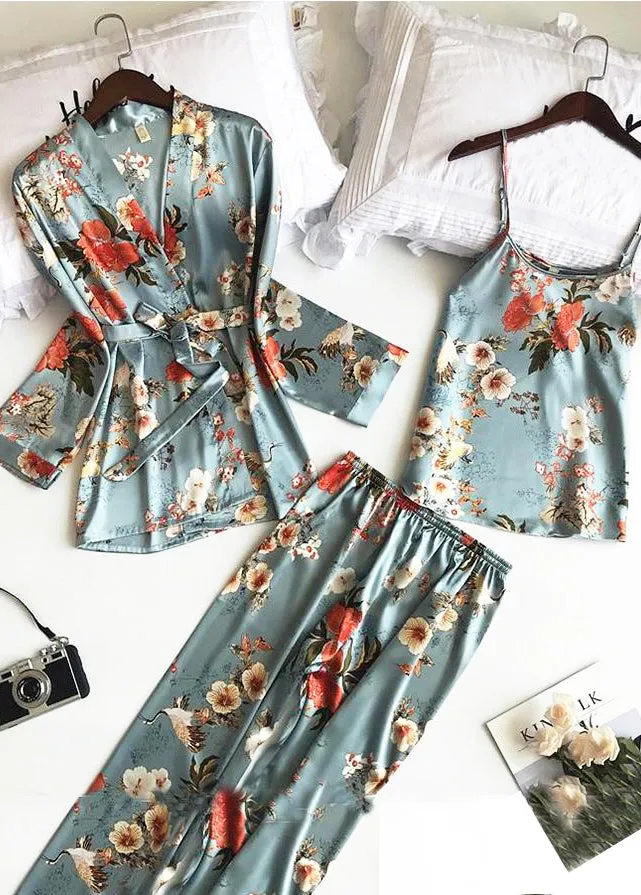 Ashoreshop Indoor Clothing New 3 PCS Women Pajamas Sets
