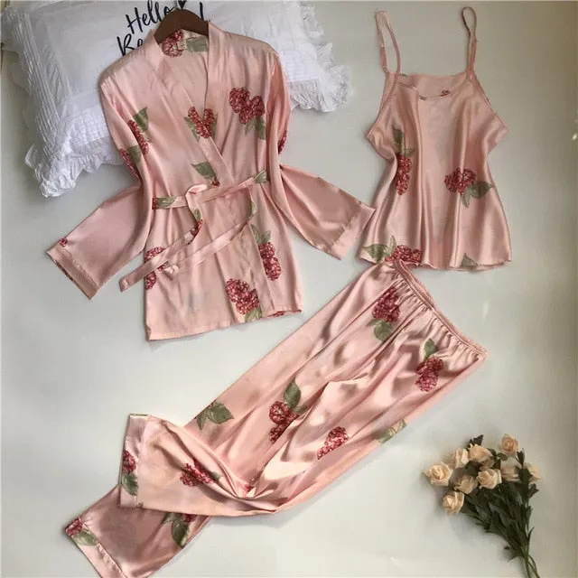 Ashoreshop Indoor Clothing New 3 PCS Women Pajamas Sets