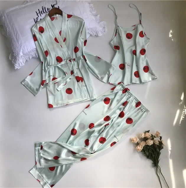 Ashoreshop Indoor Clothing New 3 PCS Women Pajamas Sets