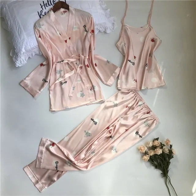 Ashoreshop Indoor Clothing New 3 PCS Women Pajamas Sets
