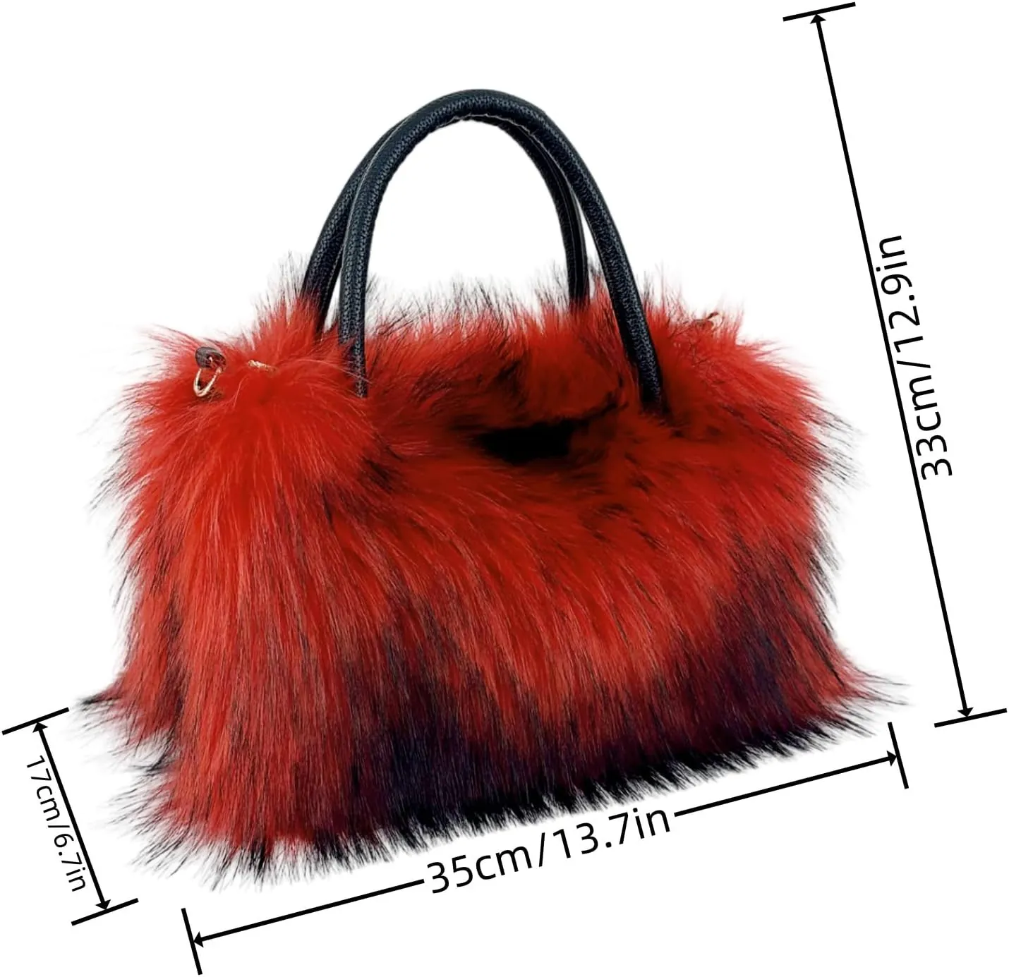 Aublinto Handbag Faux Fur Environmentally Friendly Plush Bag Women's Bag Faux Fur Shoulder Bag Fuzzy Purse Bucket Bag Handbag Fluffy Purse for Shopping Work Outdoors