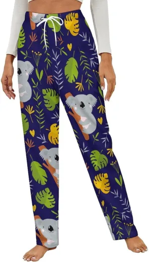 Australia Koalas Women's Flannel Pajama Pants Fleece Lounge Sleep Bottoms PJ