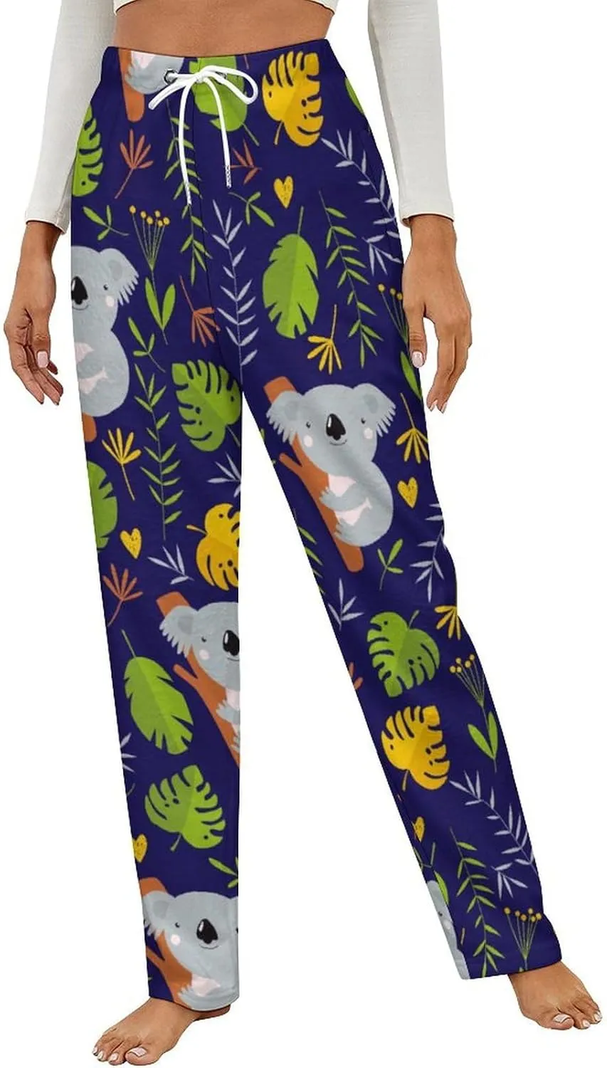 Australia Koalas Women's Flannel Pajama Pants Fleece Lounge Sleep Bottoms PJ