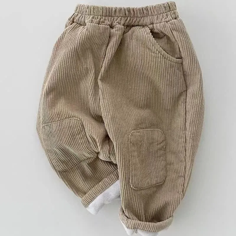 Baby Patch Fleece Lined Corduroy Pants