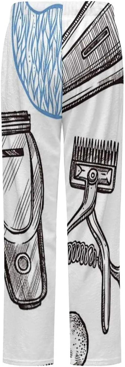 Barber Shop Tools Women's Flannel Pajama Pants Fleece Lounge Sleep Bottoms PJ
