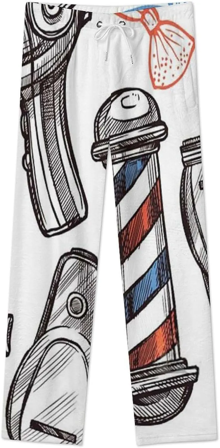 Barber Shop Tools Women's Flannel Pajama Pants Fleece Lounge Sleep Bottoms PJ