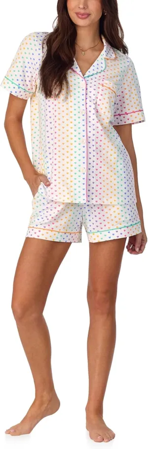 BedHead Pajamas Women's Short Sleeve Classic Shorty Stretch Jersey Pajama Set