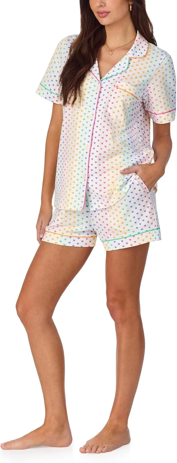 BedHead Pajamas Women's Short Sleeve Classic Shorty Stretch Jersey Pajama Set