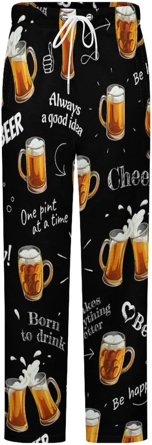 Beer Glasses Women's Flannel Pajama Pants Fleece Lounge Sleep Bottoms PJ