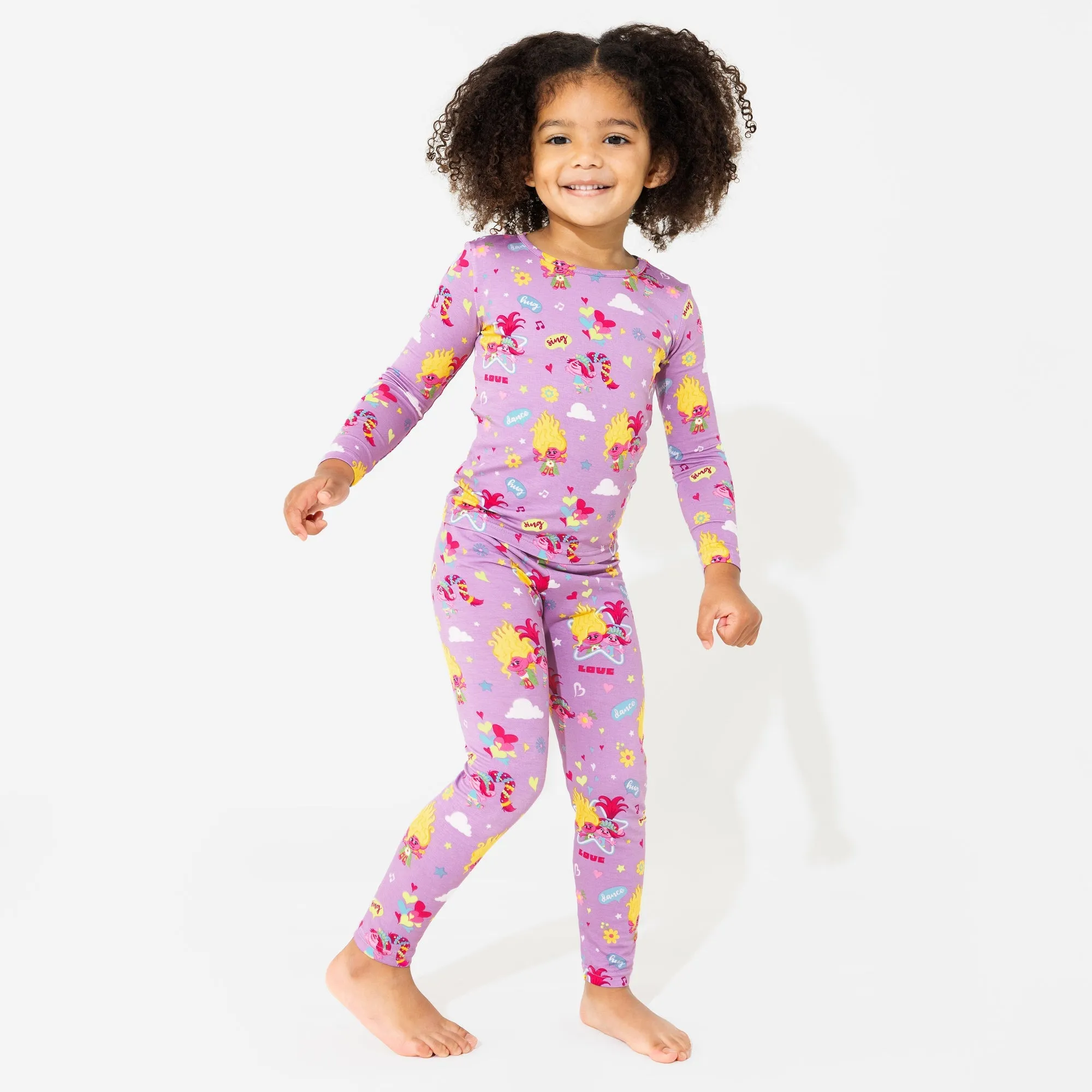 Bellabu Bear Trolls Valentine's Long Sleeve Bamboo Pants Set Pajamas