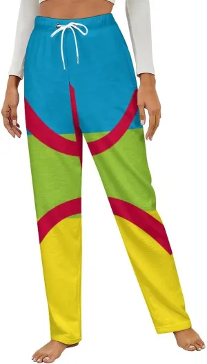 Berber Flag Women's Flannel Pajama Pants Fleece Lounge Sleep Bottoms PJ