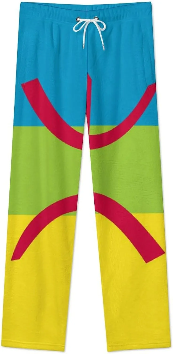 Berber Flag Women's Flannel Pajama Pants Fleece Lounge Sleep Bottoms PJ