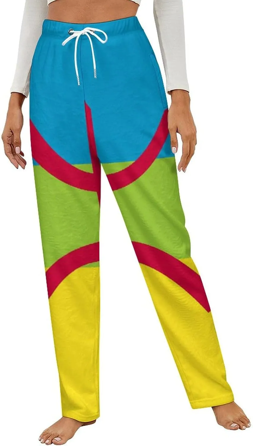 Berber Flag Women's Flannel Pajama Pants Fleece Lounge Sleep Bottoms PJ