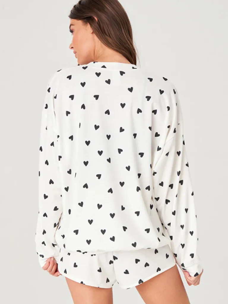 Black Hearts Boyfriend Sweatshirt