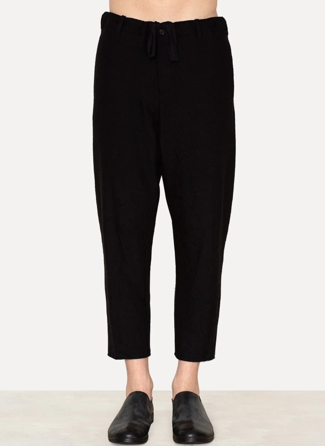 Black New Wool Linen Lounge Pants
