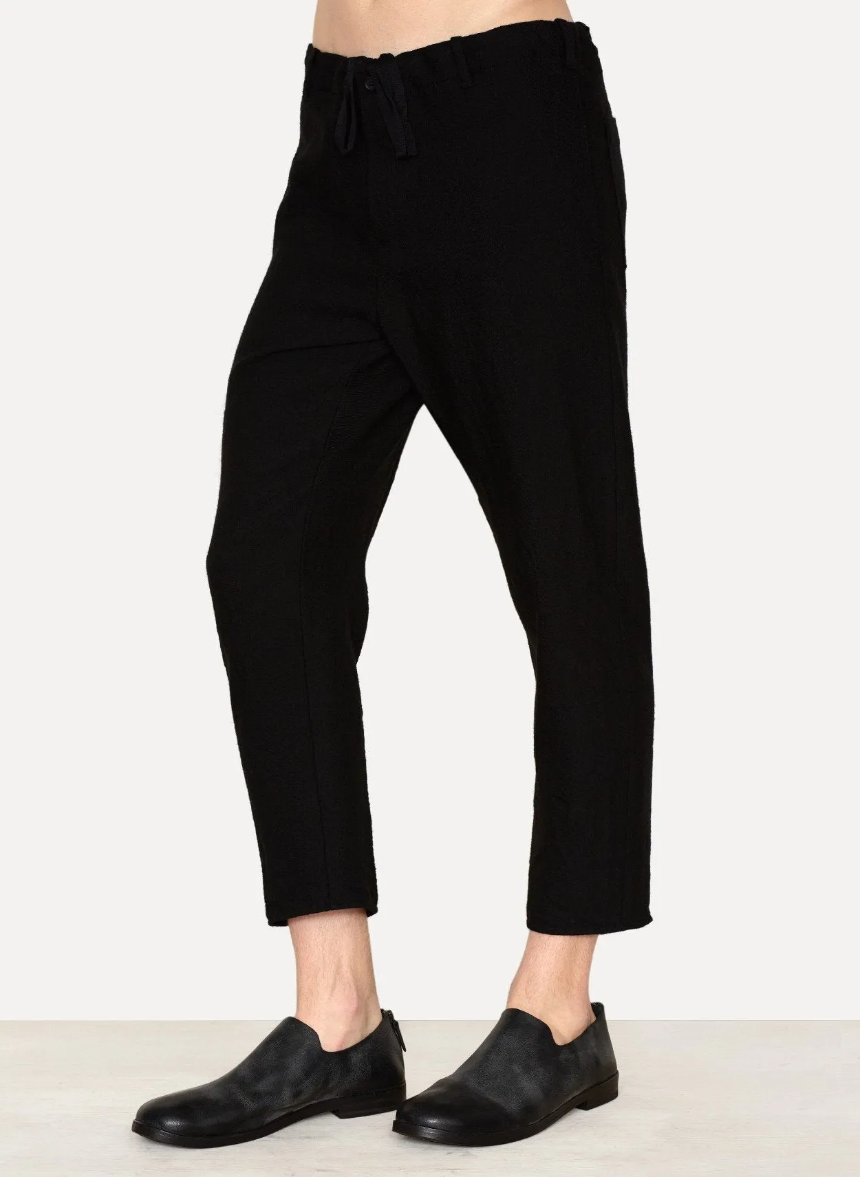 Black New Wool Linen Lounge Pants