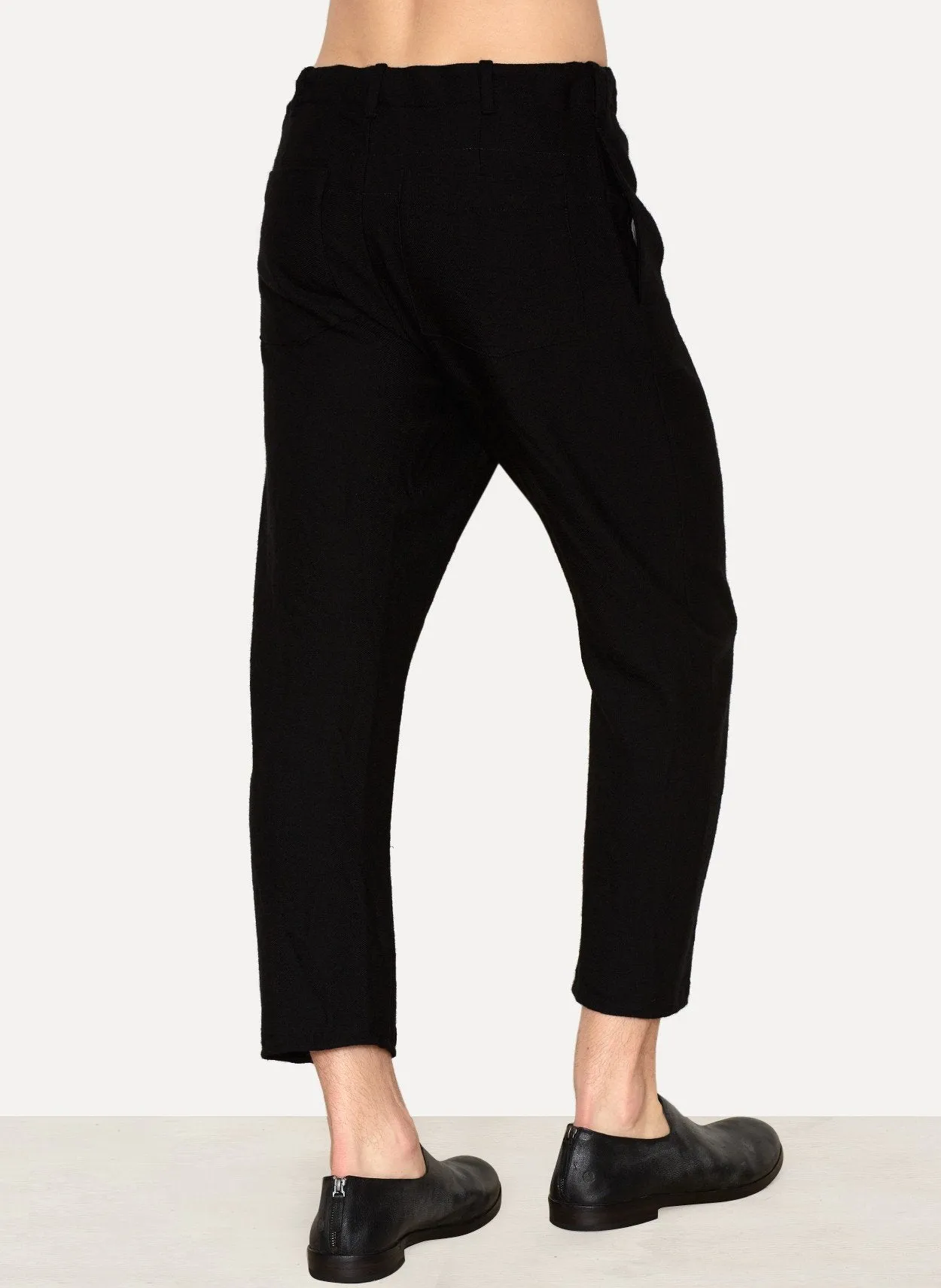 Black New Wool Linen Lounge Pants