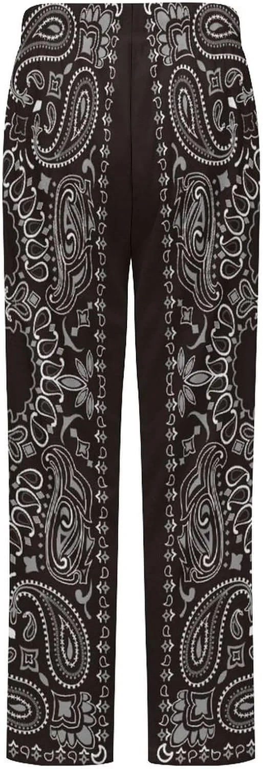Black Paisley Bandana Women's Flannel Pajama Pants Fleece Lounge Sleep Bottoms PJ