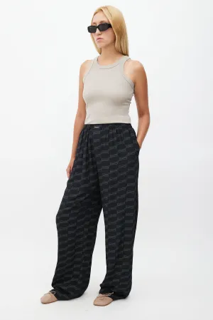 Black Silk Monogram BB Lounge Pant