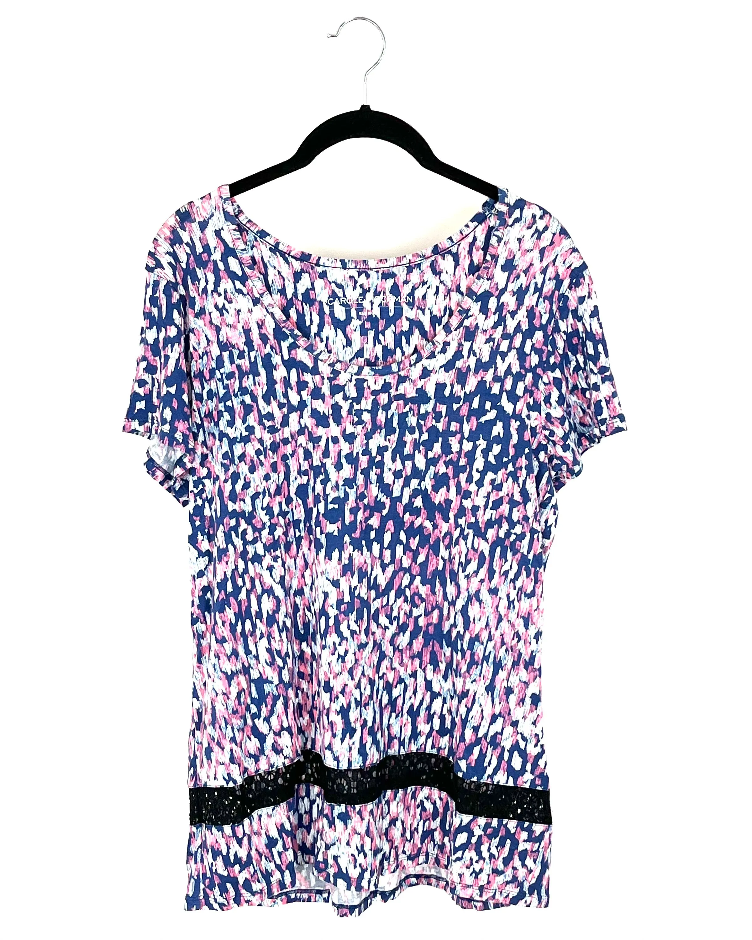Blue And Pink Abstract Print Lounge Set - Size 4/6