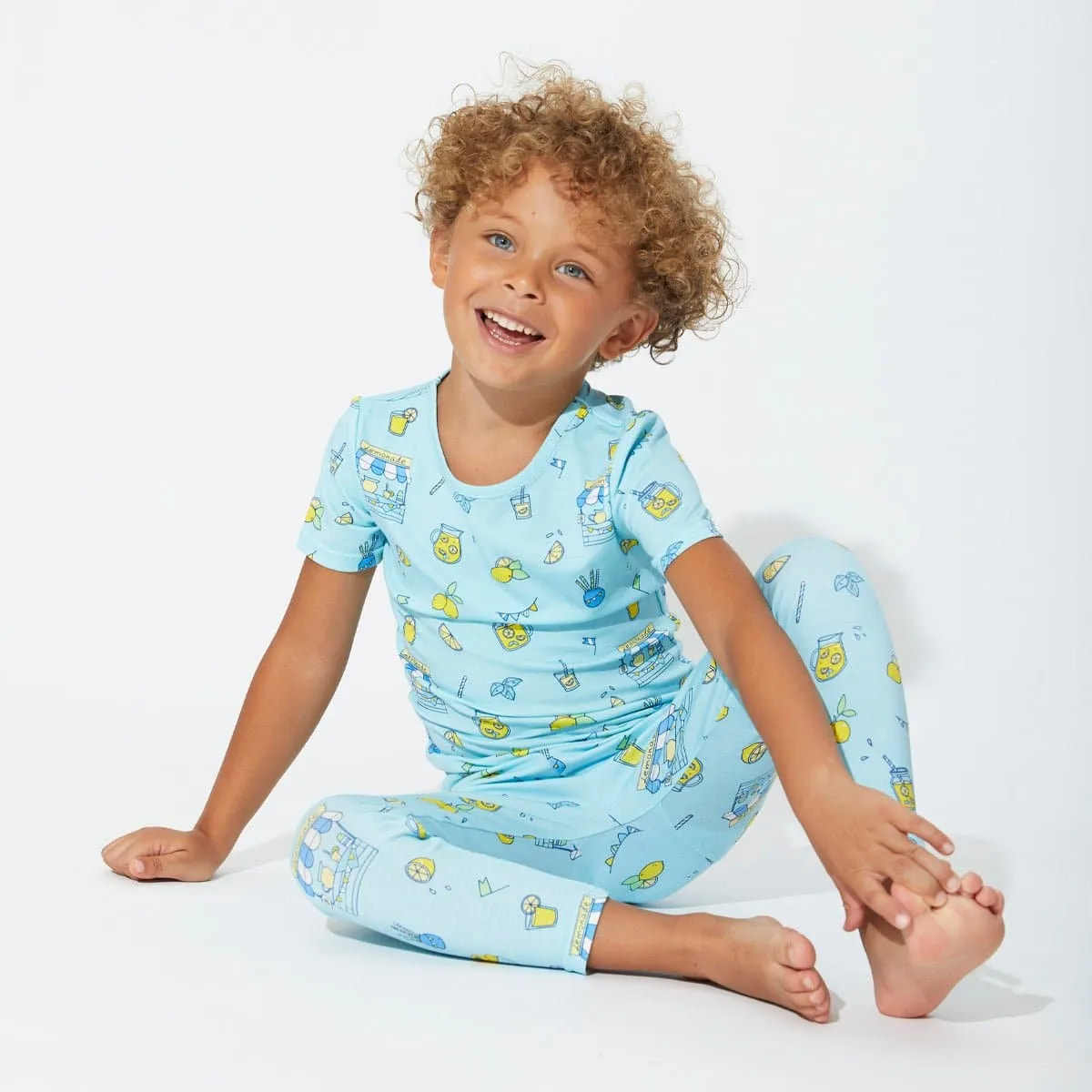 Blue Lemonade Bamboo Kids Pajamas