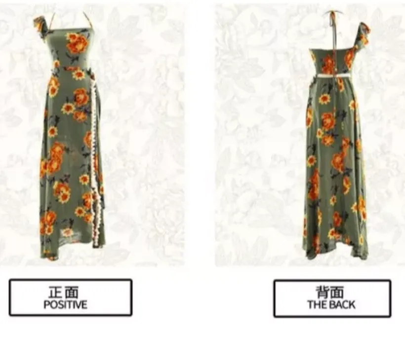Bohemian Beach Long Skirt with Split Irregular Seaside Halter Strap Print Dress