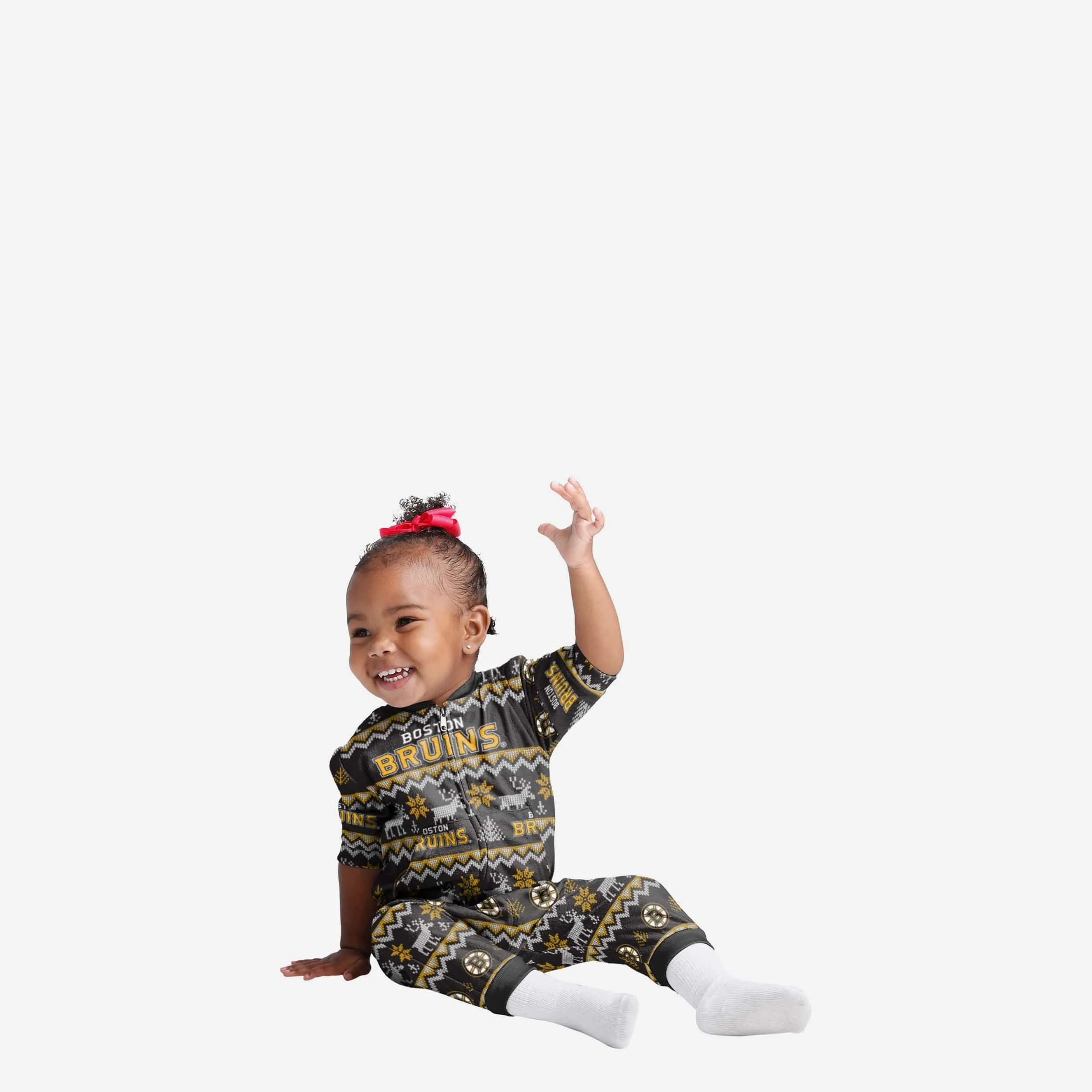 Boston Bruins Infant Ugly Pattern Family Holiday Pajamas