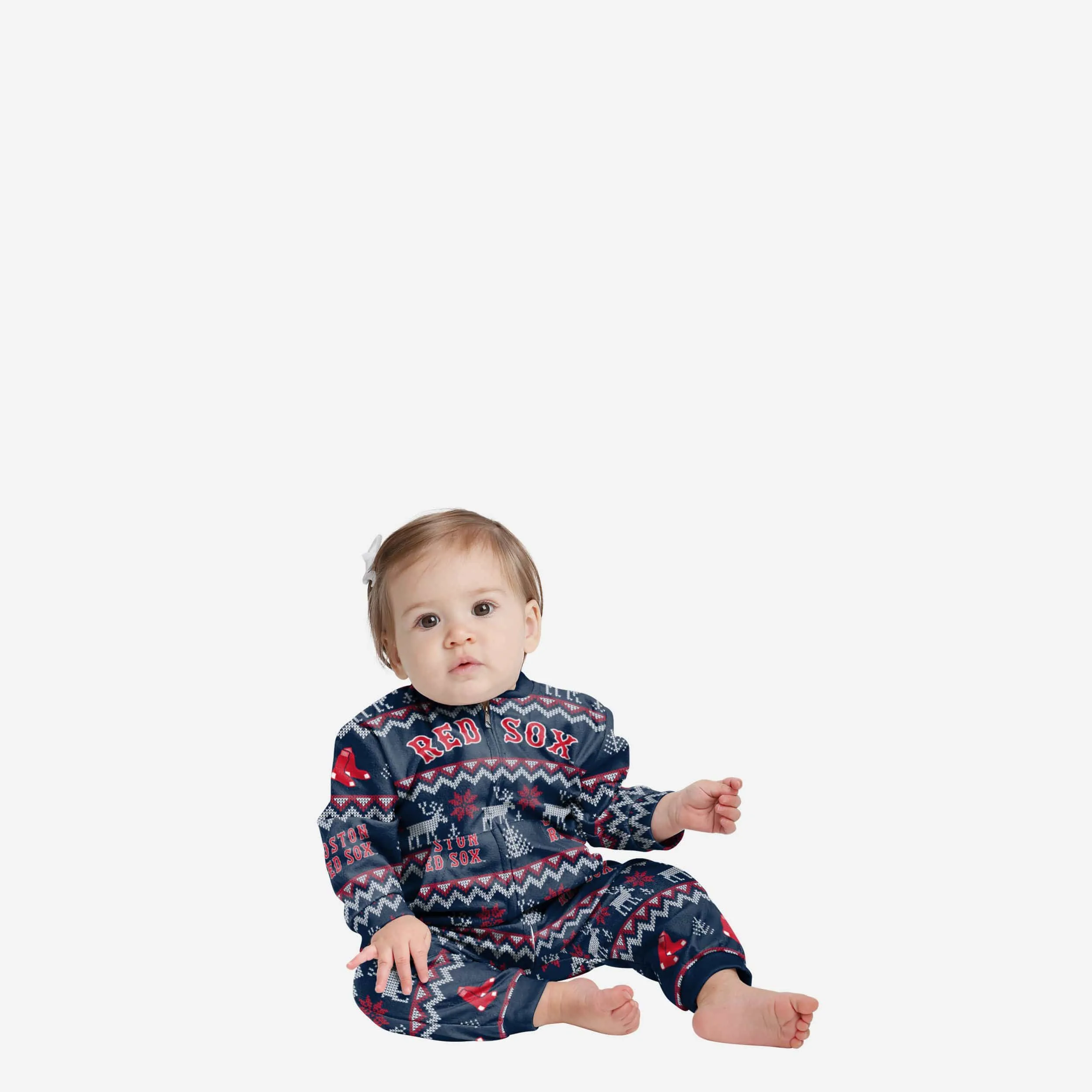 Boston Red Sox Infant Ugly Pattern Family Holiday Pajamas