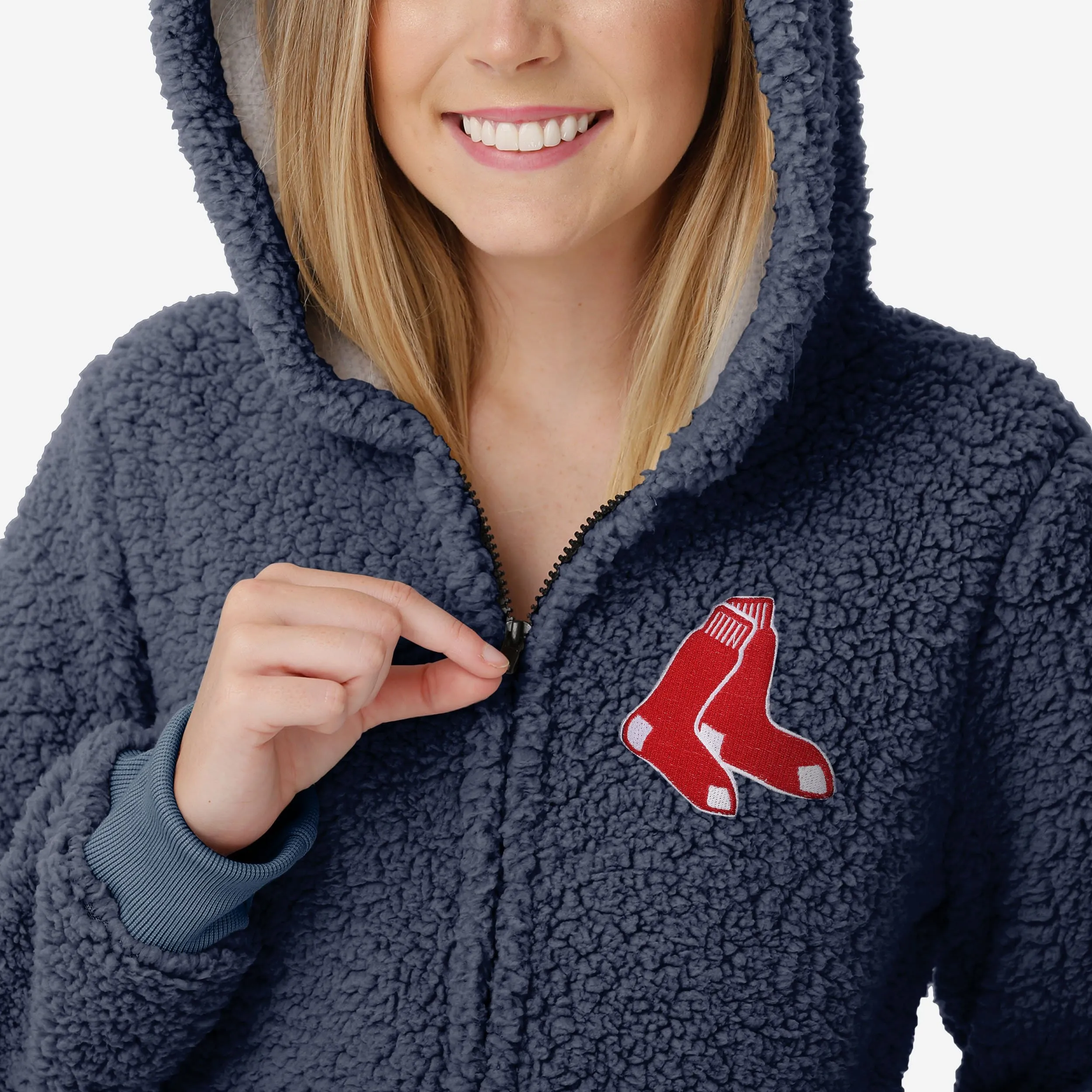 Boston Red Sox Womens Sherpa One Piece Pajamas