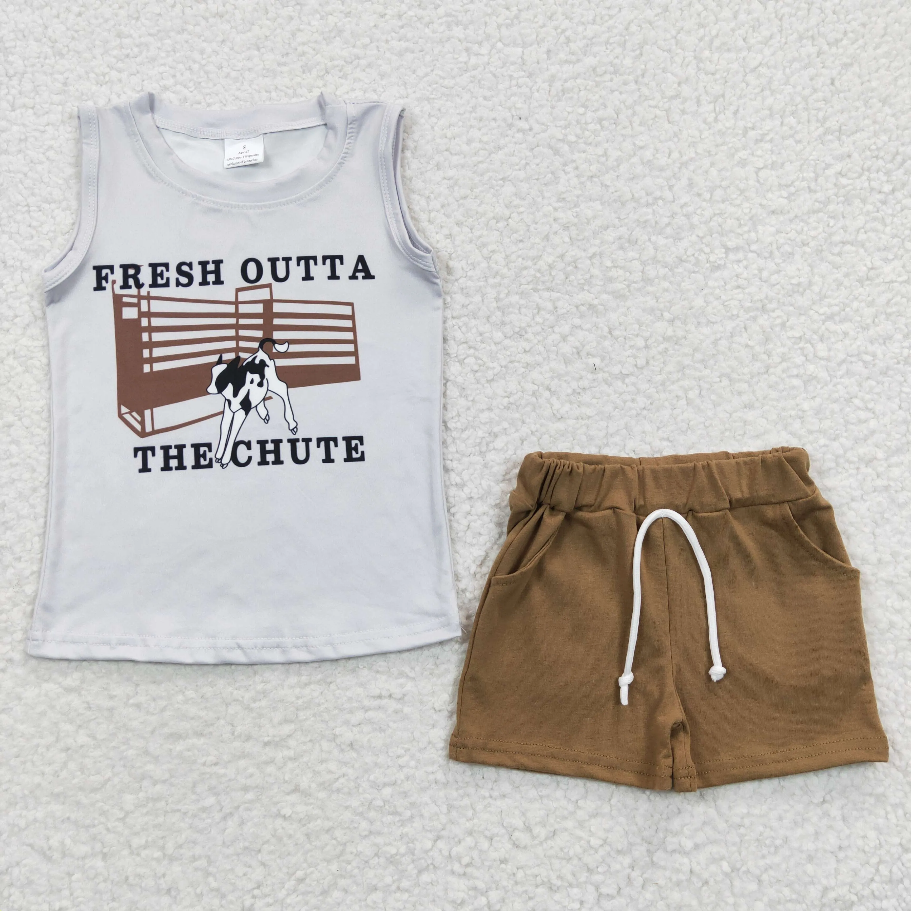 boys cattle tank tops shorts sets BSSO0223