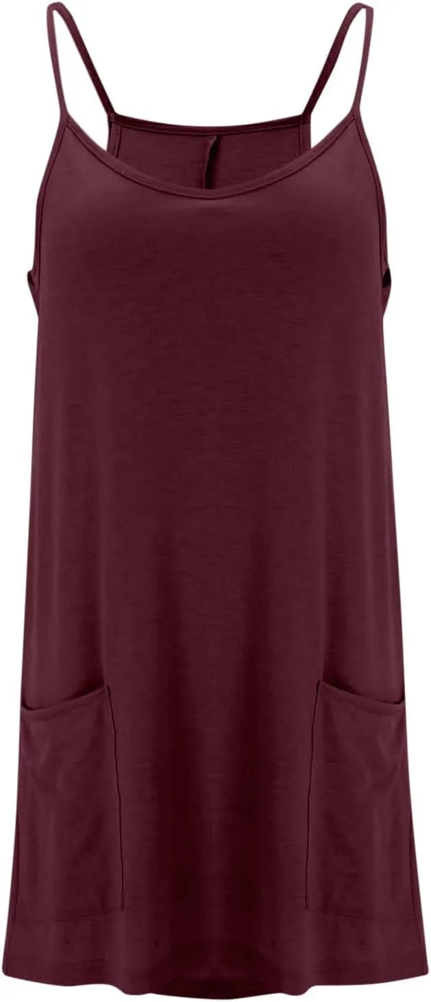 Breathable Tennis Dress for Women Strappy Workout Dress with Compression Shorts Convertible Spahetti Straps