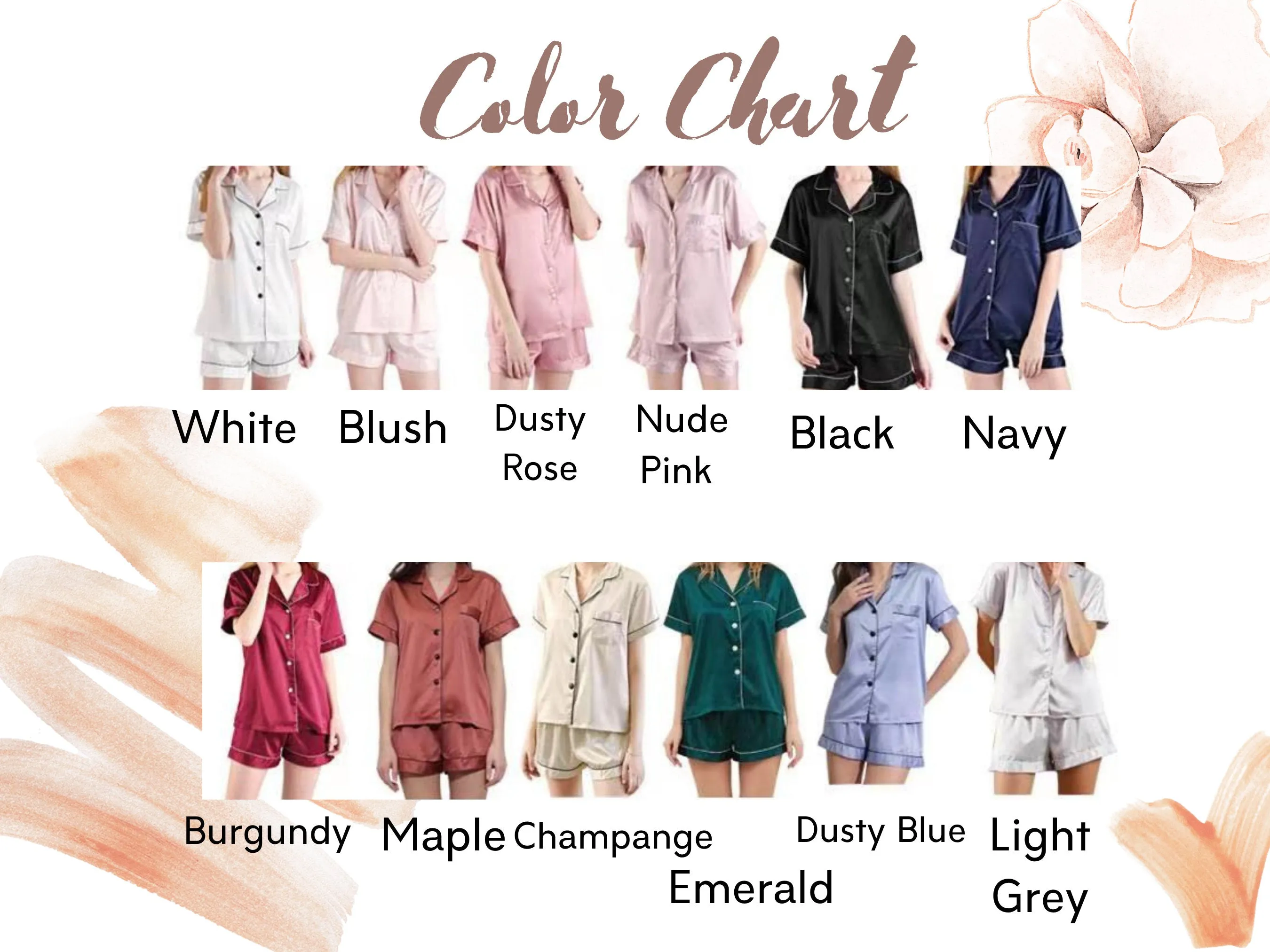 Bridesmaid Pajamas | Bridesmaids PJs | Bridesmaid Gifts | Short Pajamas | Bridal party Pajama Set