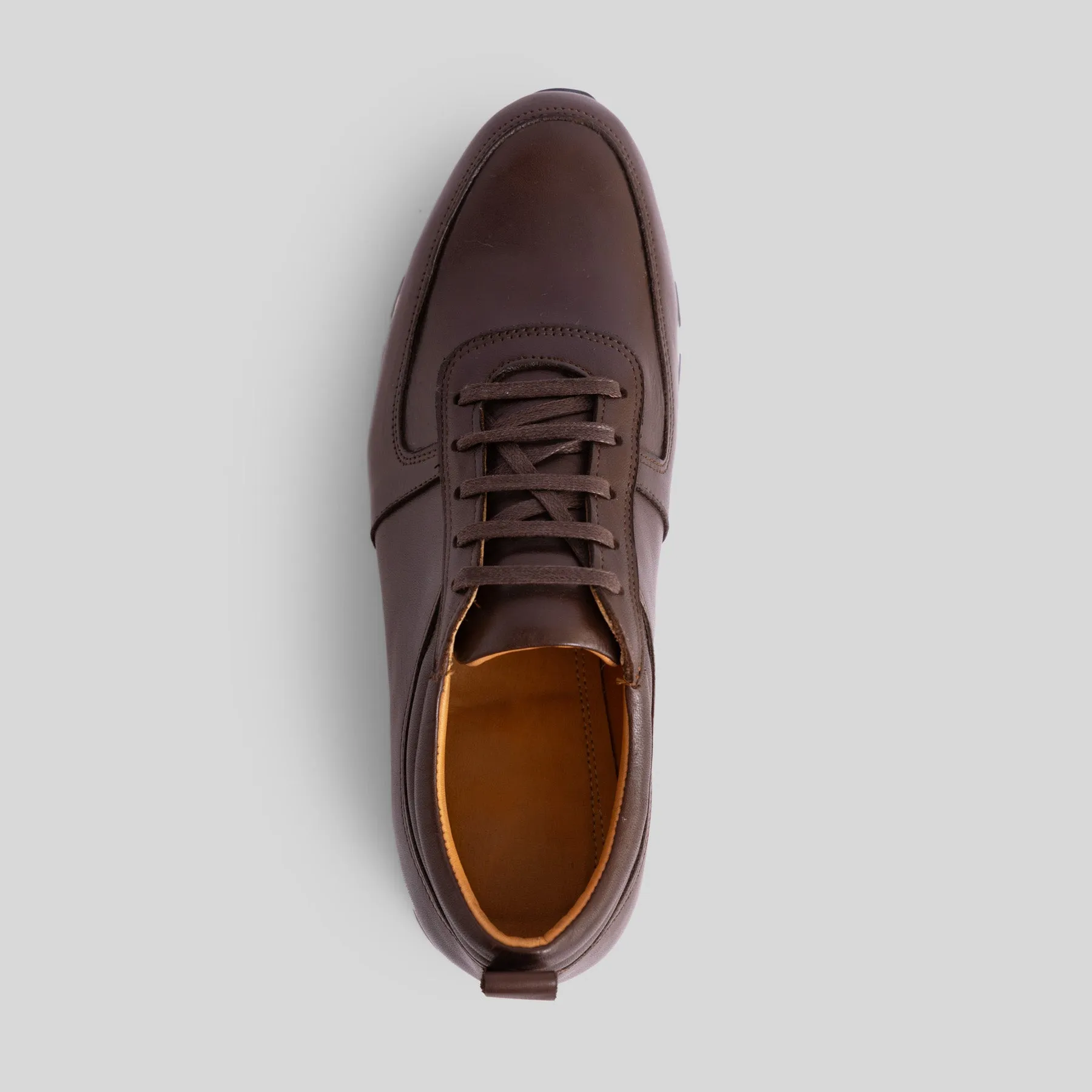 Brown Leather Runner Sneakers