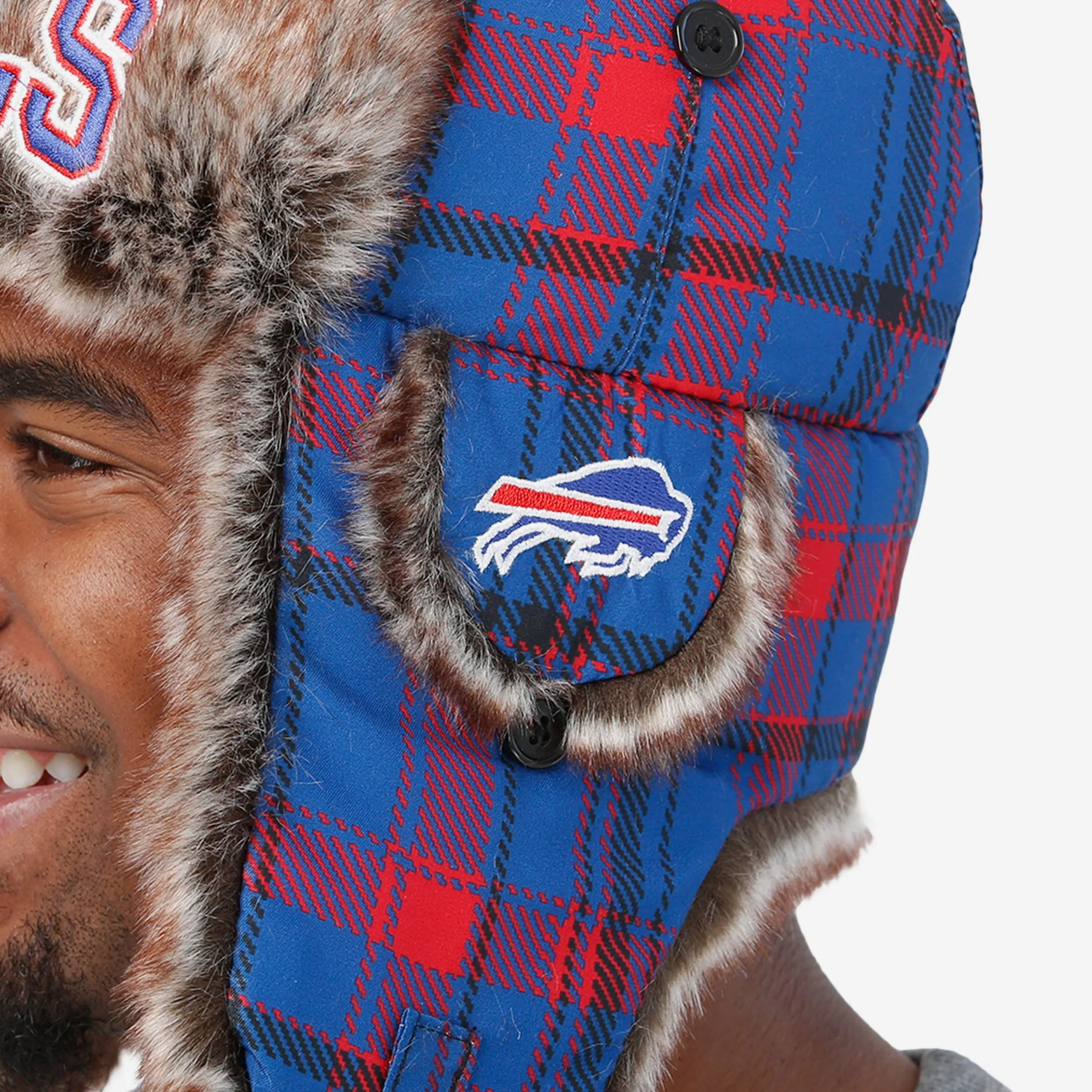 Buffalo Bills NFL Wordmark Flannel Trapper Hat