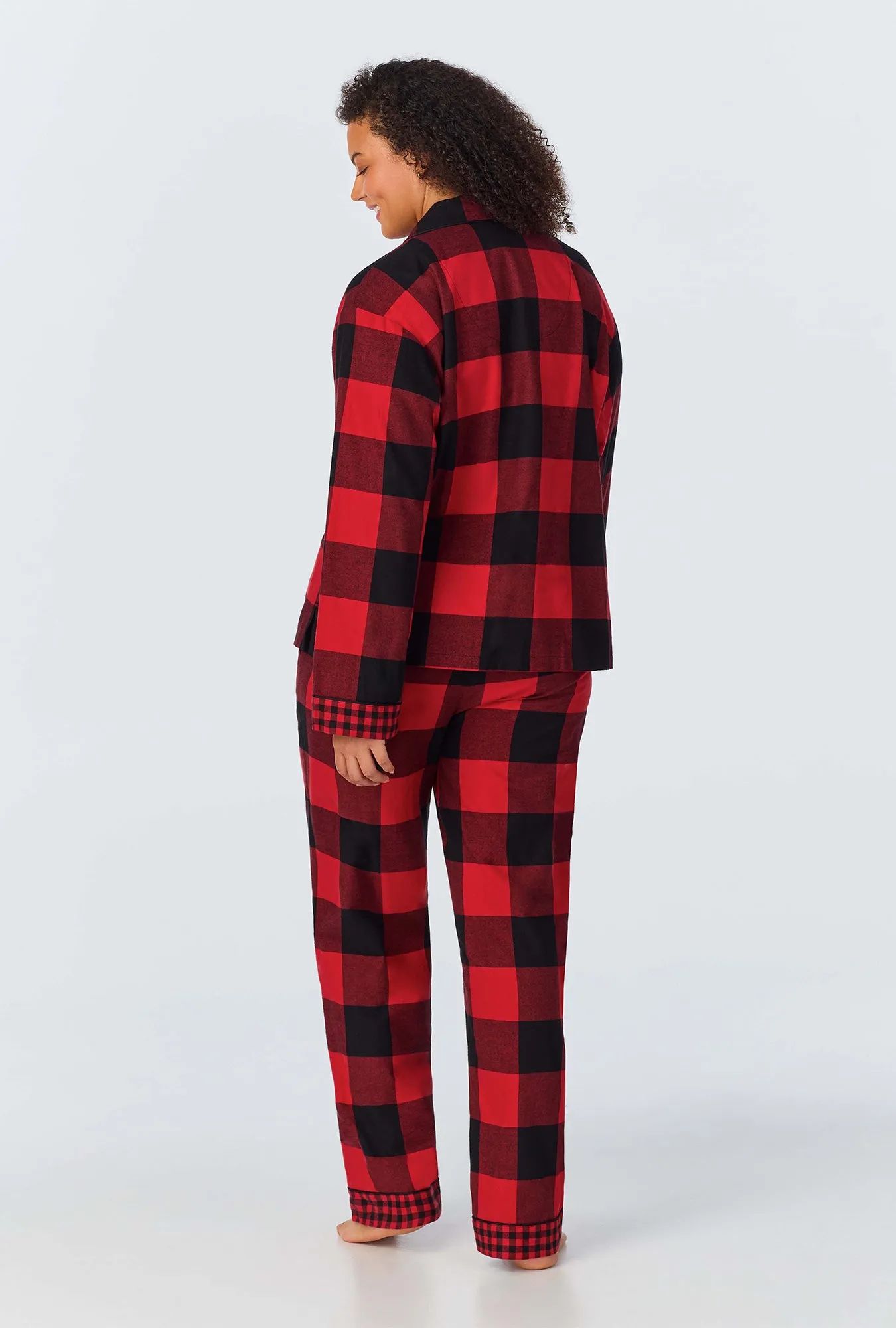 Buffalo Check Long Sleeve Classic  Woven Portuguese Flannel PJ Set