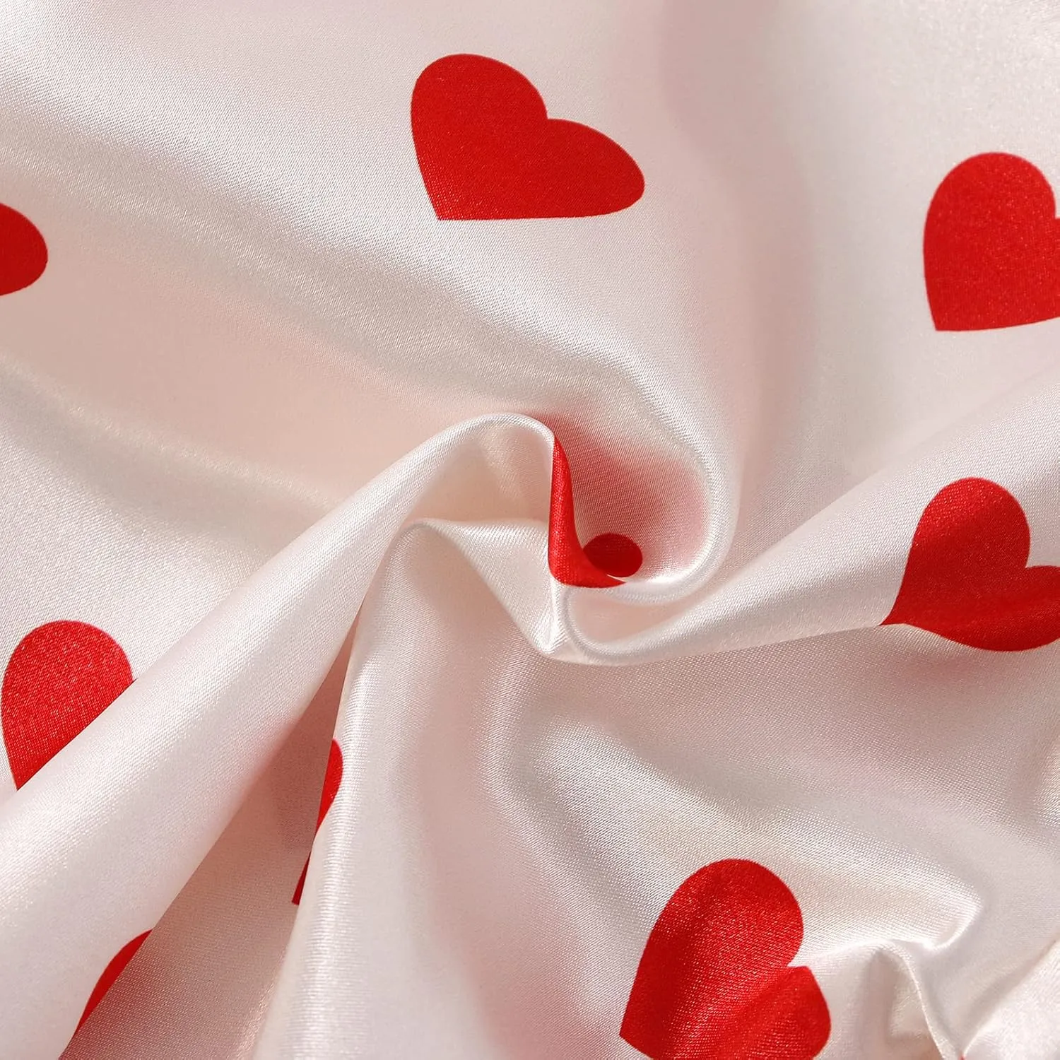 BULINGNA Kids Toddler Girl Pajamas Set Heart Print Pajamas Top Pants Satin Two Piece Pjs Sleepwear