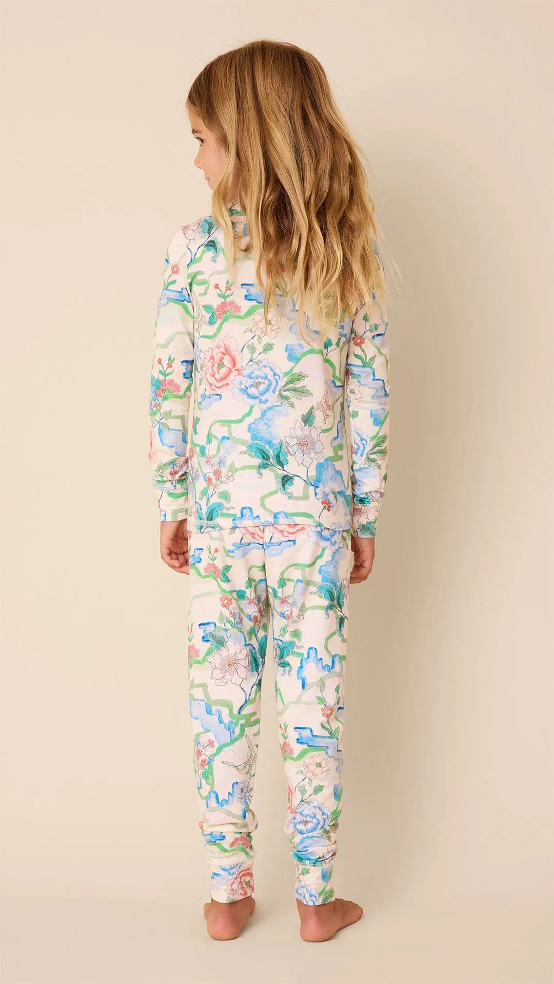 Butterfly Floral Kids Pima Knit Pajama