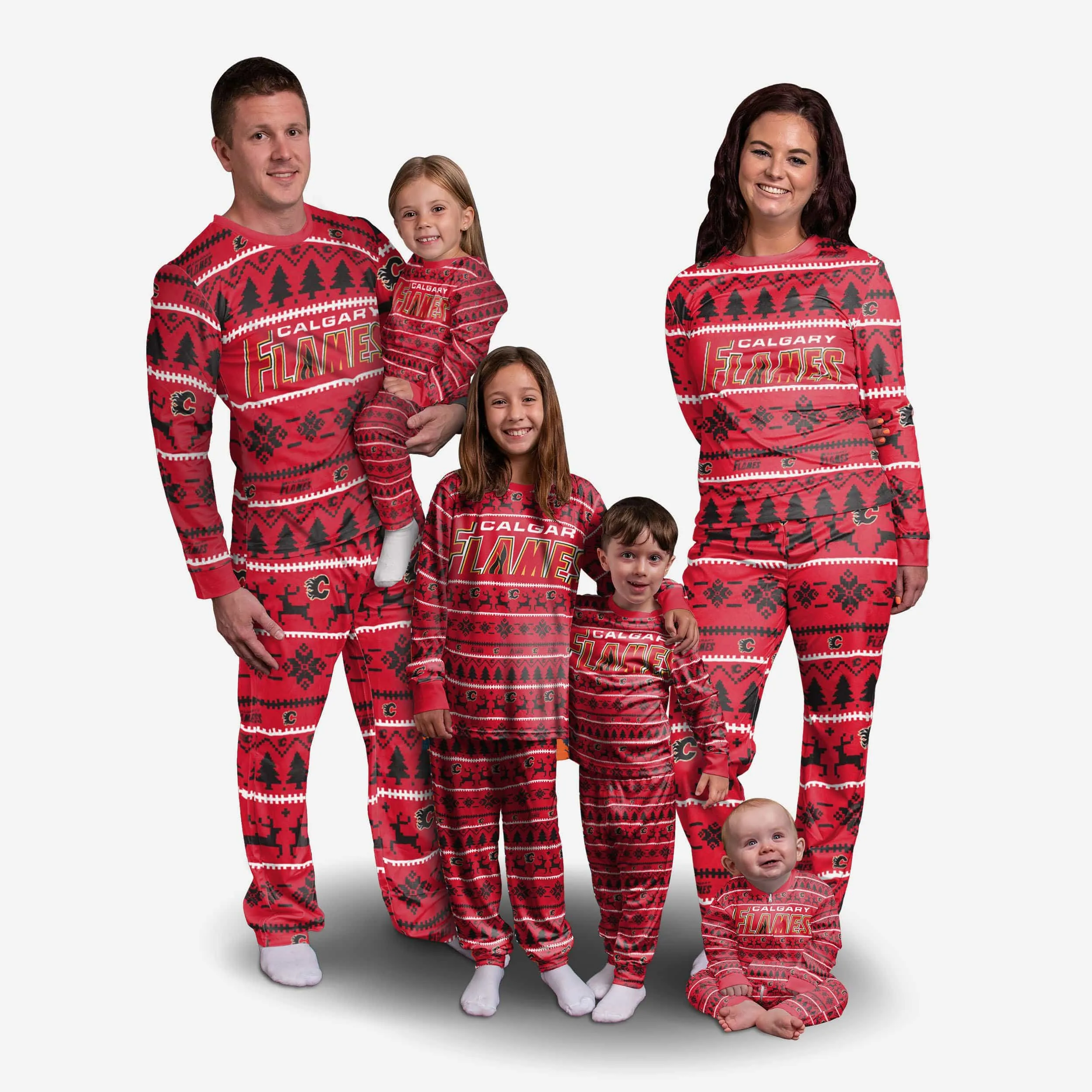 Calgary Flames Toddler Family Holiday Pajamas