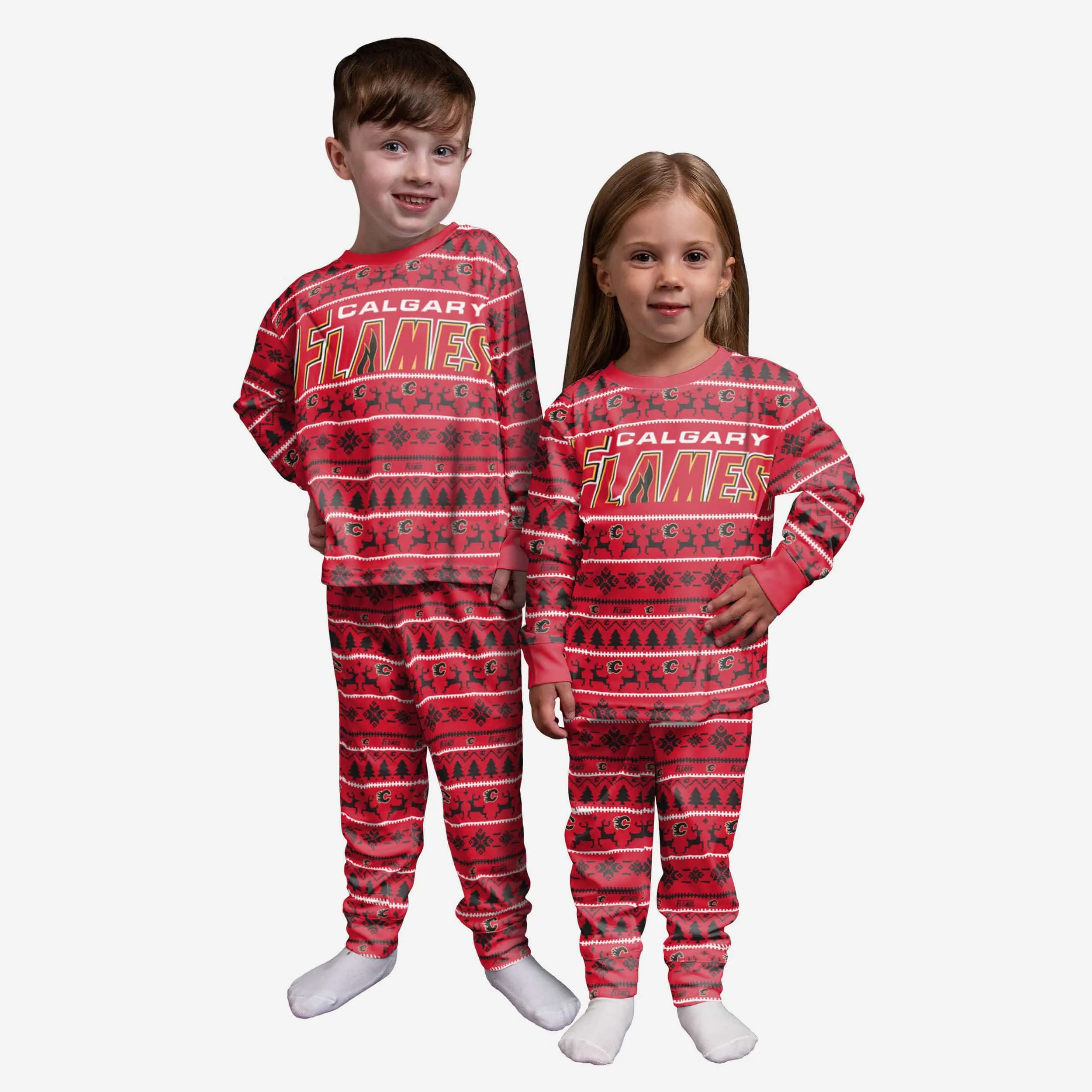 Calgary Flames Toddler Family Holiday Pajamas