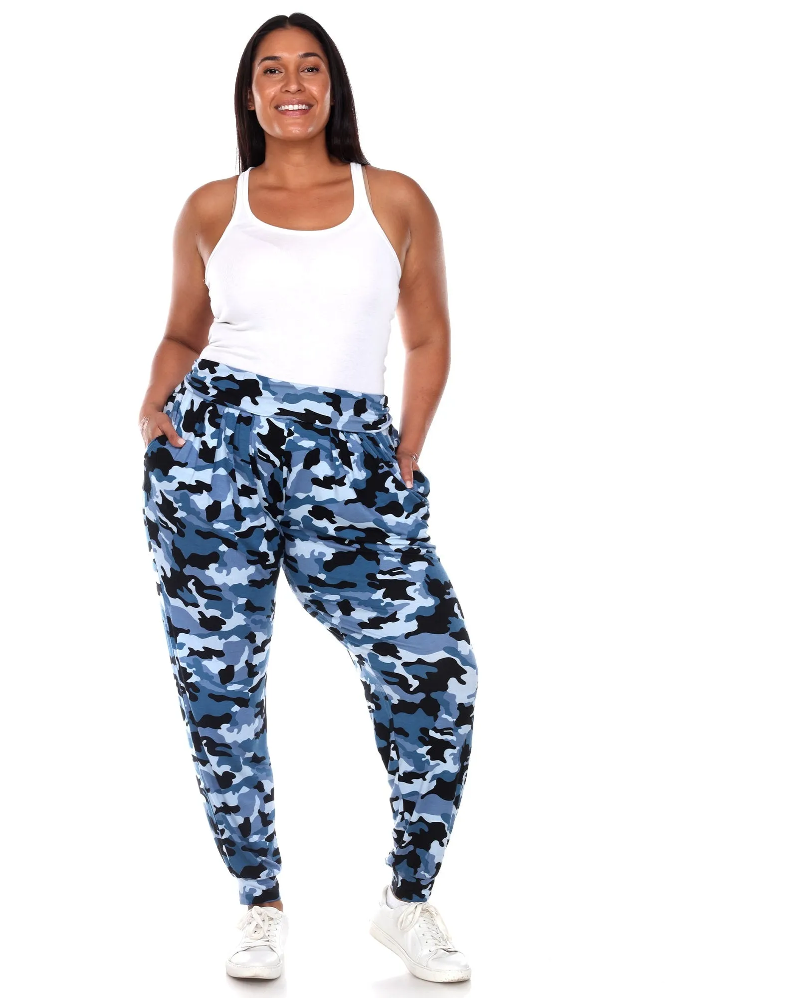 Camo Harem Pants | Blue
