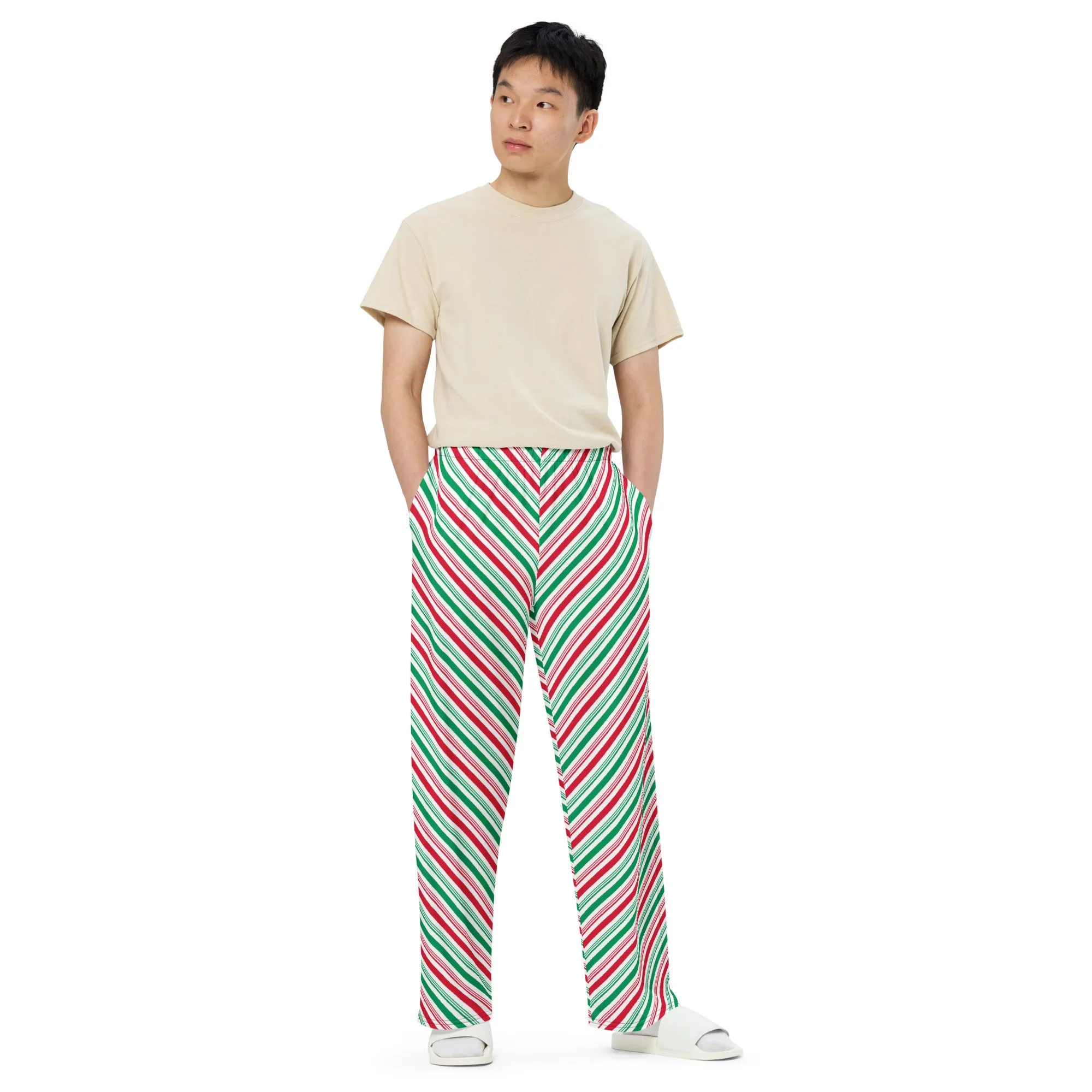Candycane Stripes - Wide Leg Lounge Pants
