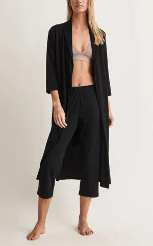 CARINA Organic Cotton Robe in Black