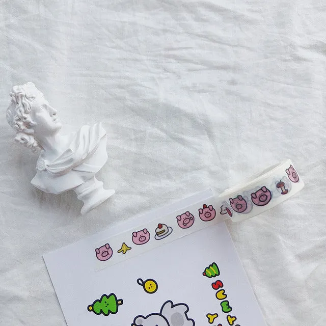 Cartoon Cute Bear Washi Tapes School Tools