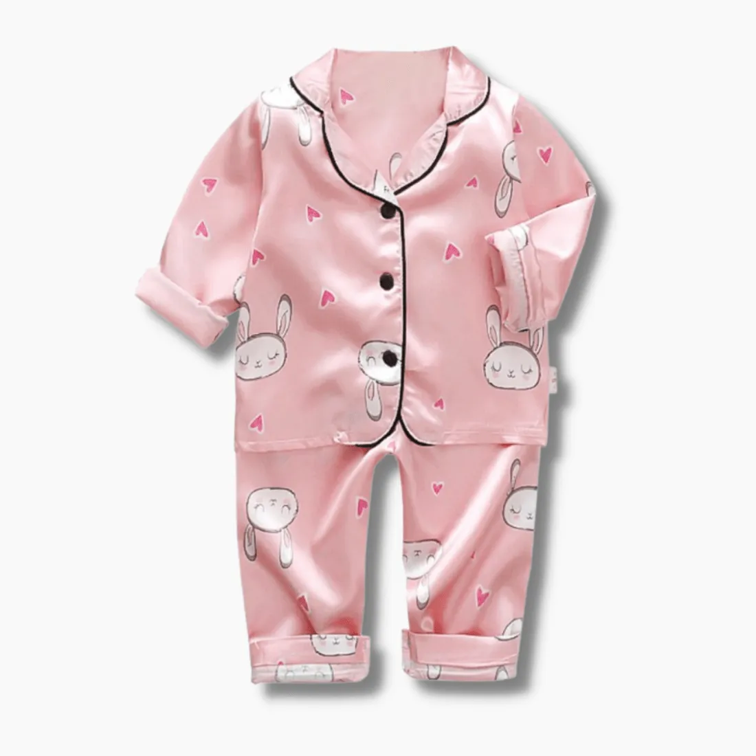 Cartoon Satin Pajamas Set