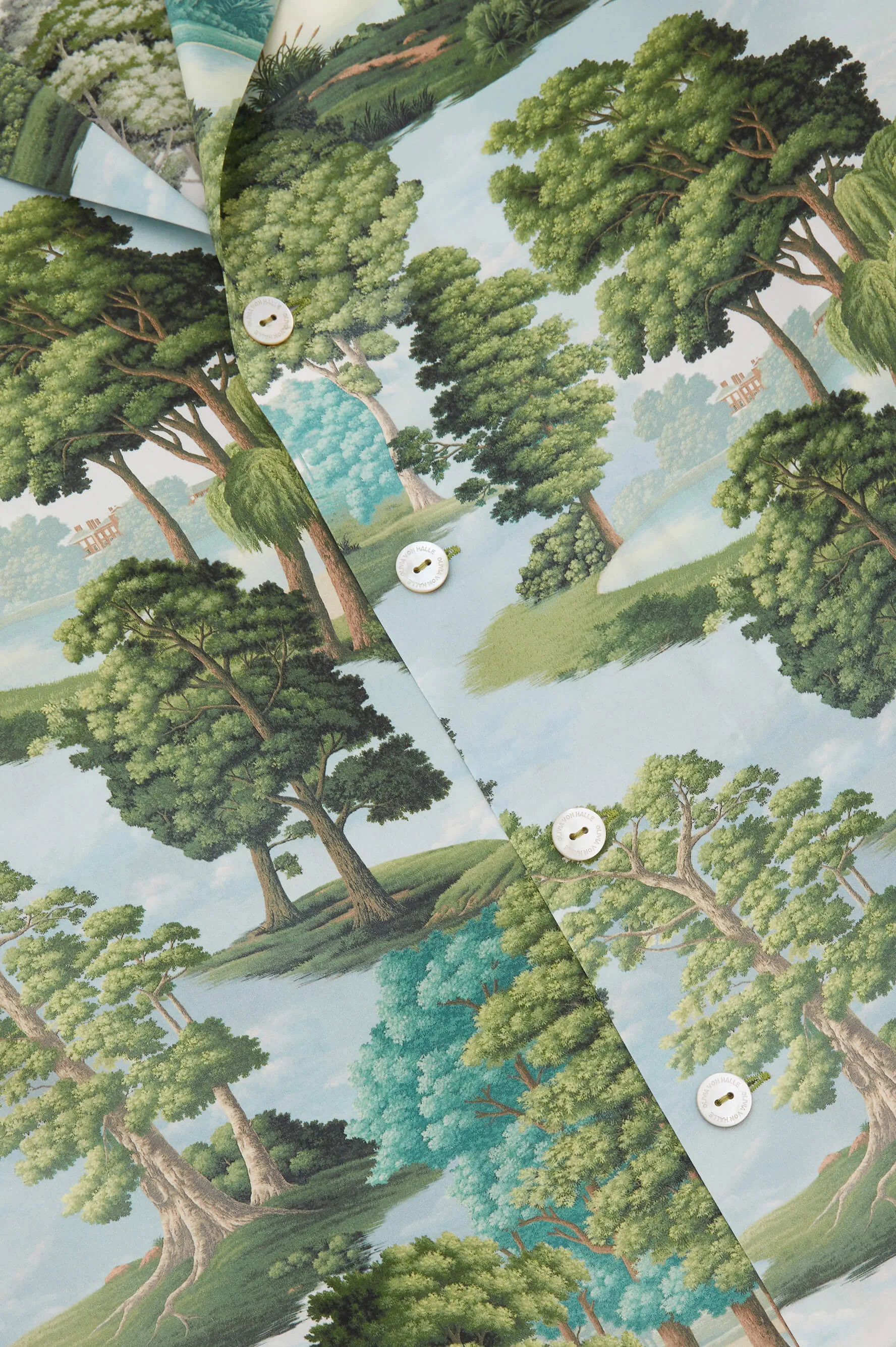 Casablanca Hyde Park Green Pajamas in Silk Satin